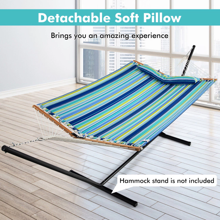 Hivvago Patio Hammock Foldable Portable Swing Chair Bed with Detachable Pillow