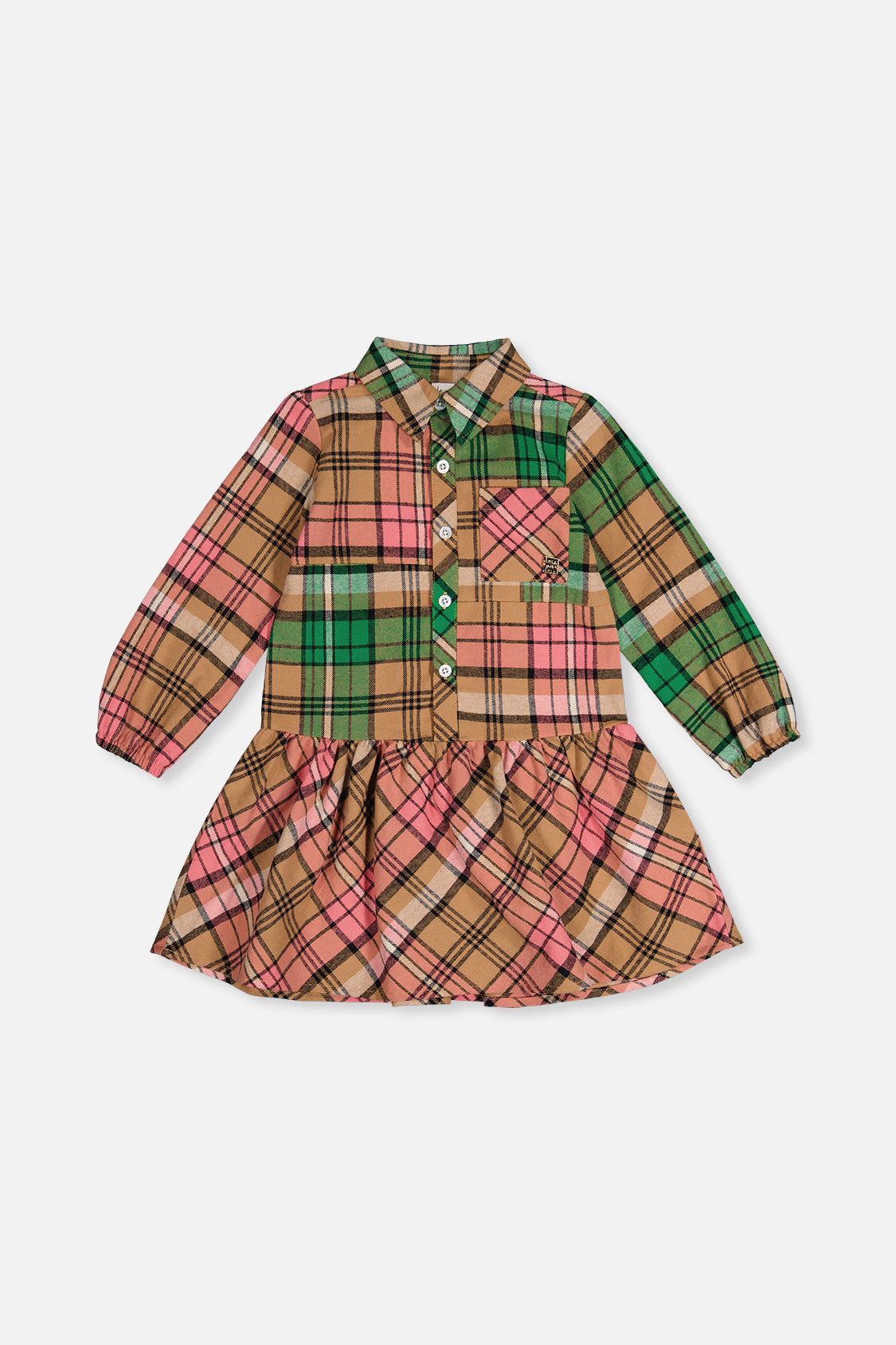 Deux par Girls Button-Front Plaid Shirt Dress