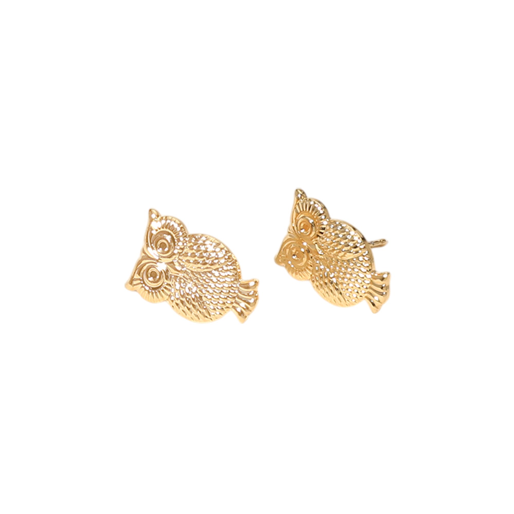 FASHNZFAB 18K Gold Filled Hypoallergenic Owl Stud Earrings