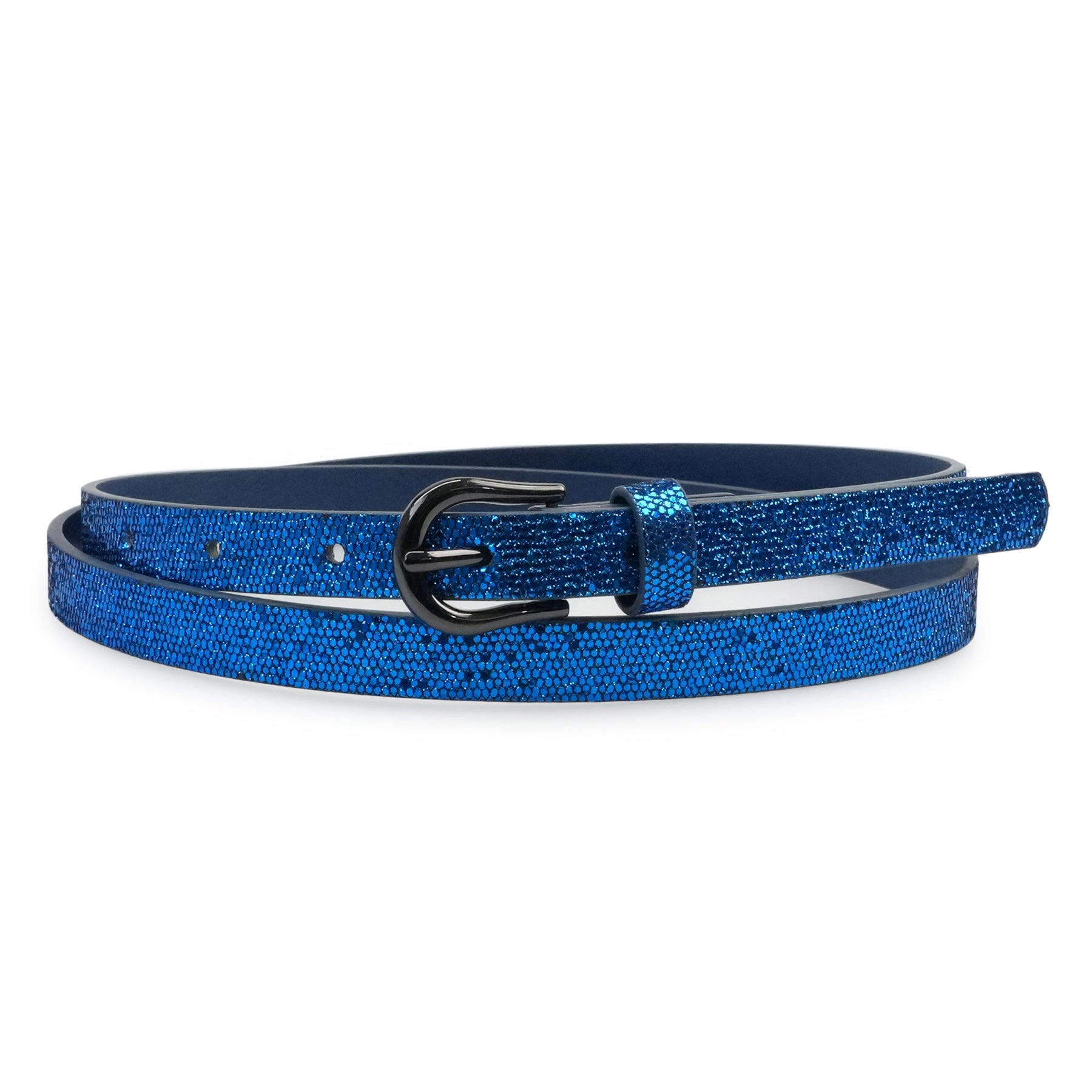 AGP PARIS Electric Blue Snake Print Women's Belt