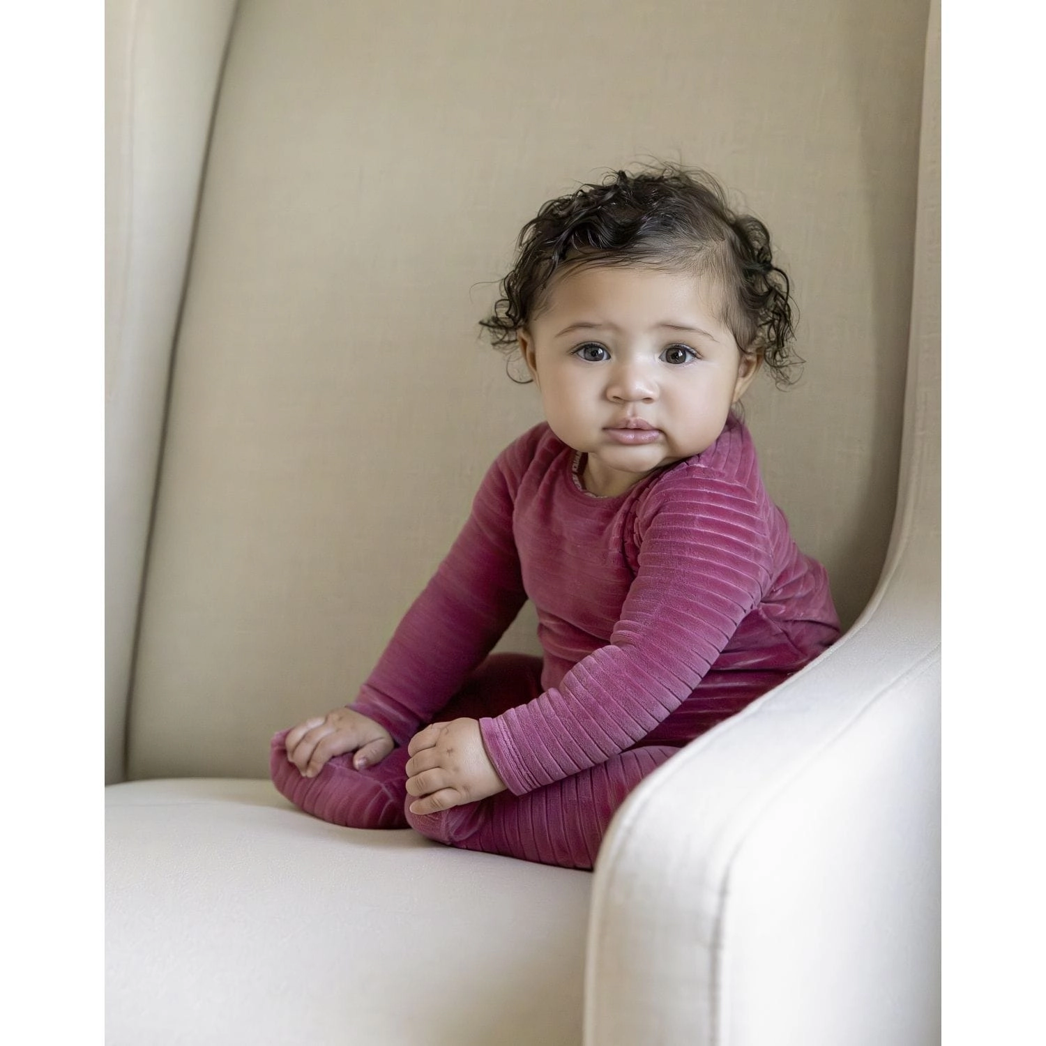 MeMoi Baby and Toddler Cotton-Rich Drop-Needle Footie With MiniMoi Trim