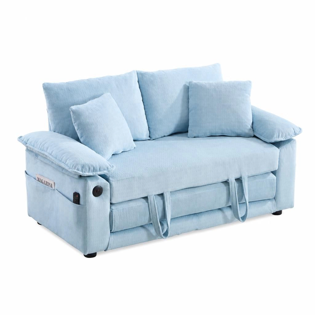 GOODSILO Convertible Chenille Upholstered Sofa Bed Functional Seating