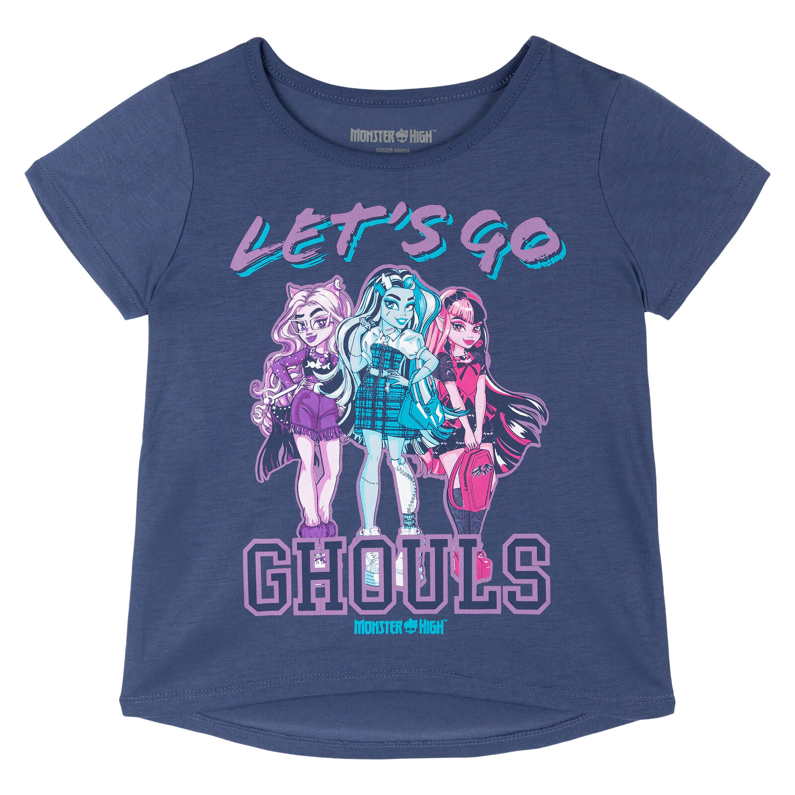 Monster High Girls' 2-Piece Tee and Dolphin Shorts Set