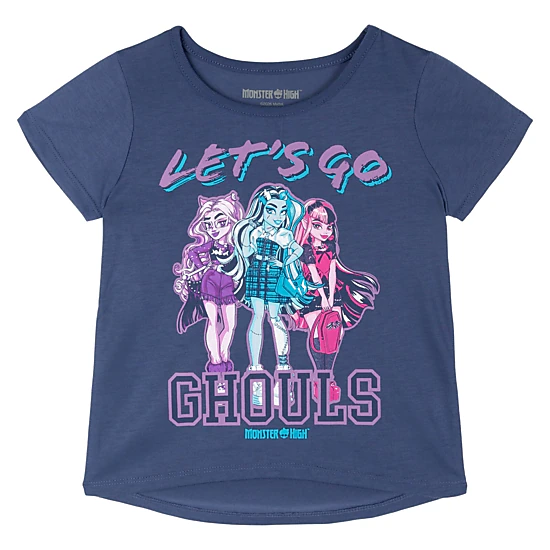 Monster High Girls' 2-Piece Tee and Dolphin Shorts Set