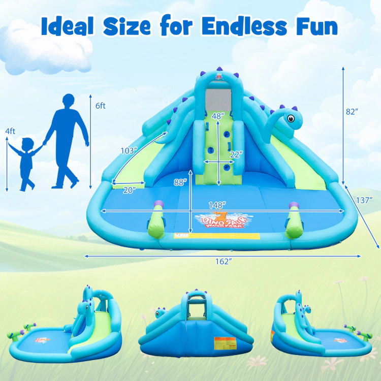 Hivvago Inflatable Water Slide with Dual Slides and Large Splash Pool (Without Blower)