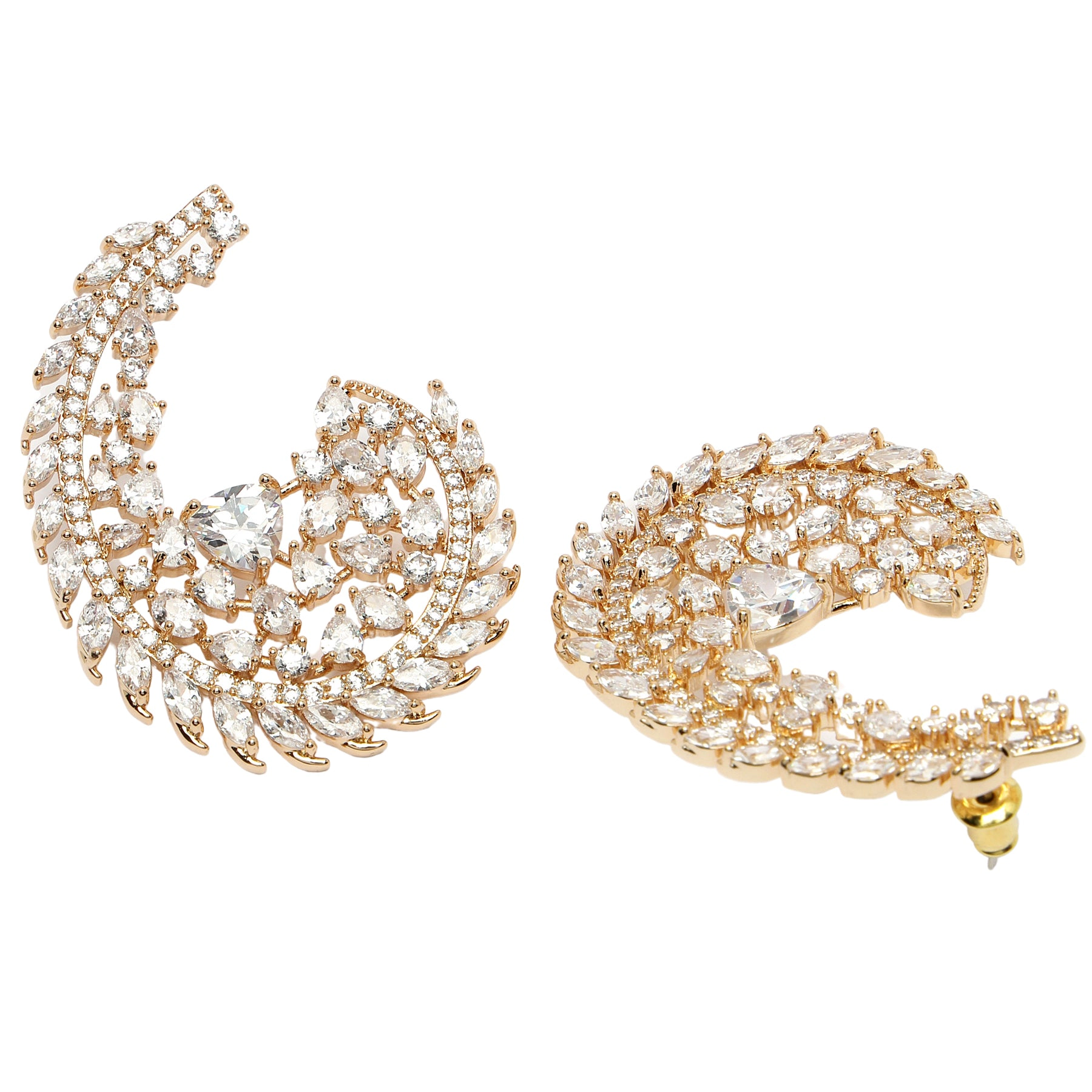 AGP PARIS Womens Diva Collection Zirconia Initial G-Shaped Earrings