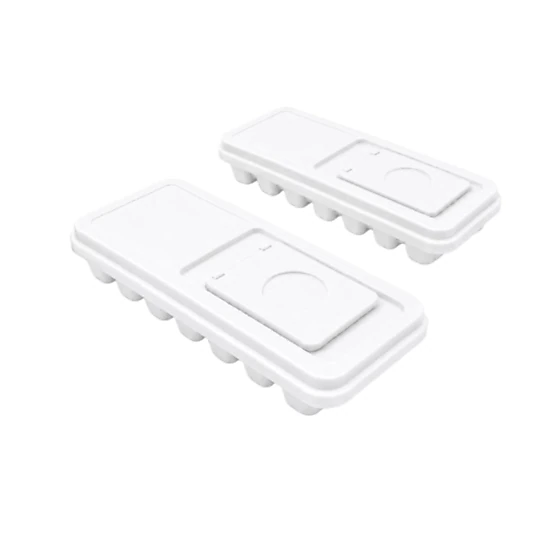 Home Collection Pack of 2 BPA-Free Ice Cube Trays with Lids