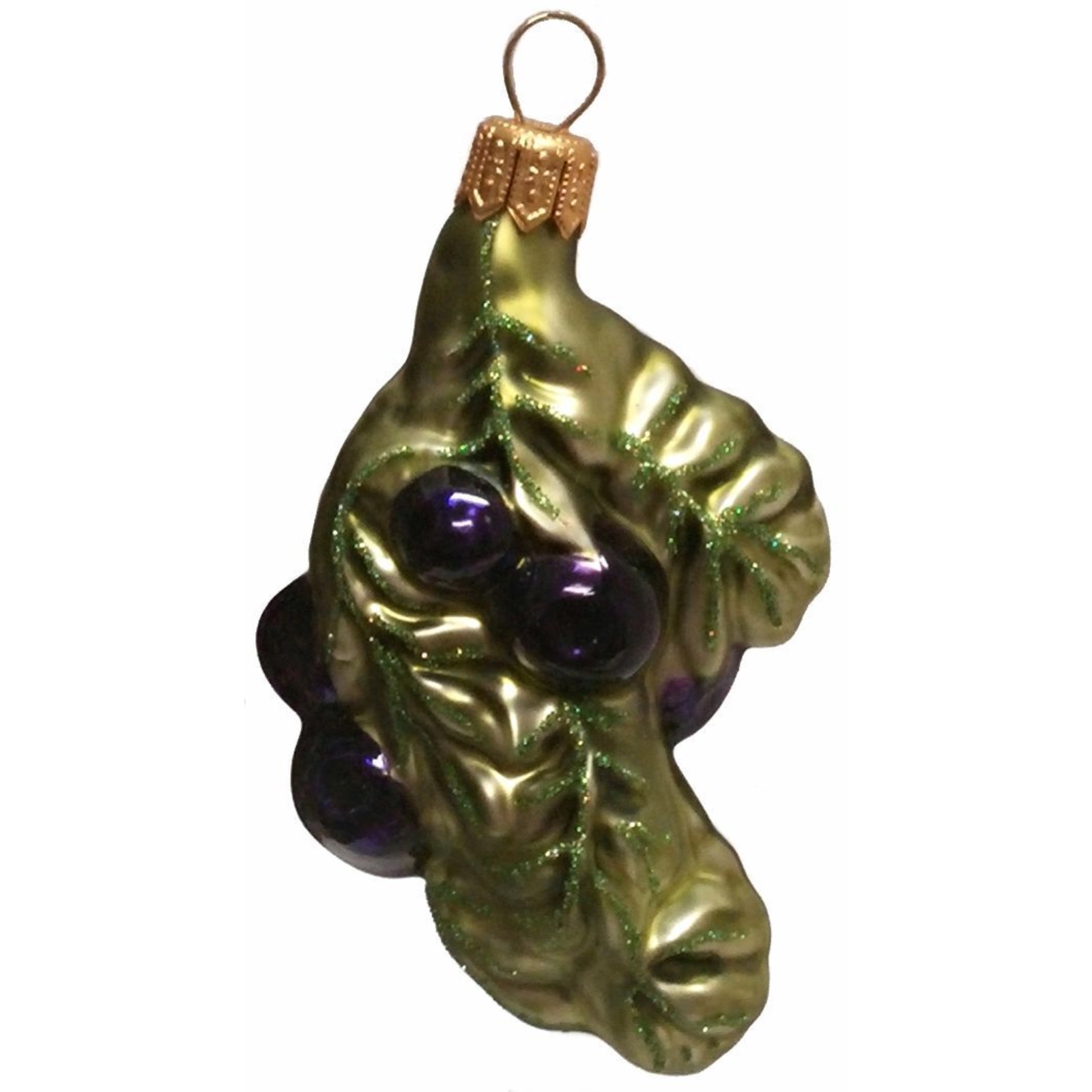 Pinnacle Peak Trading Company Blueberries on Leaf Fruit Polish Glass Christmas Ornament Holiday Decoration