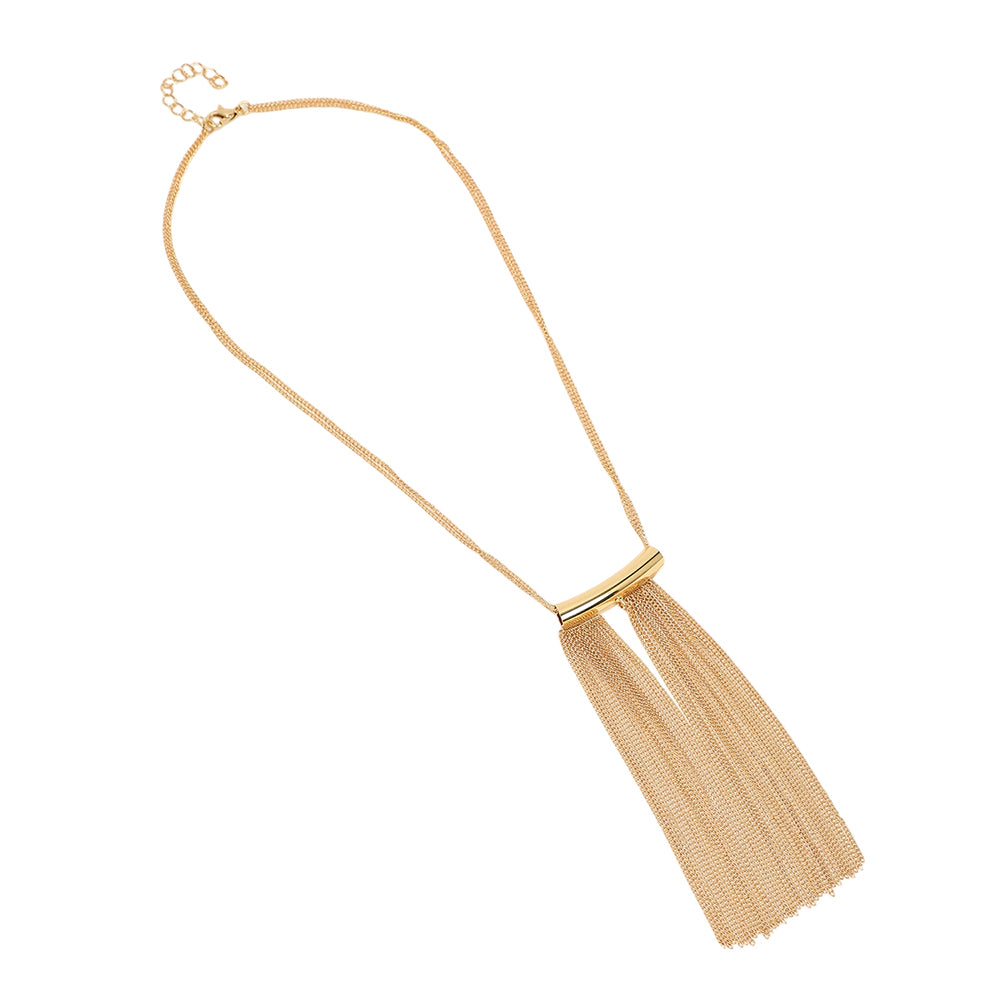 SOHI Women's California Gold the Hanging Chain Bar Lariat Necklace