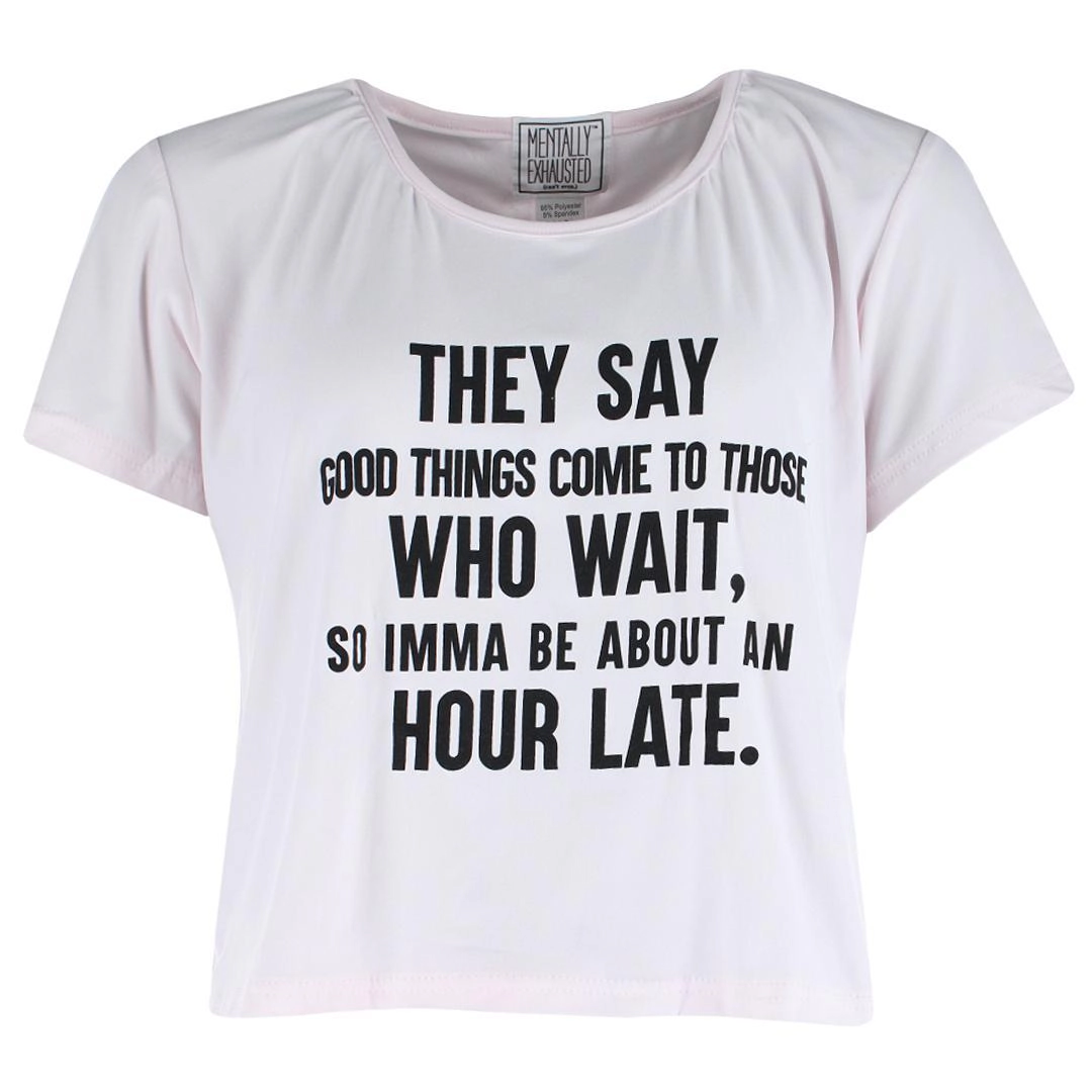 Mentally Exhausted Women's Hour Late Plus Pajama Jogger Set
