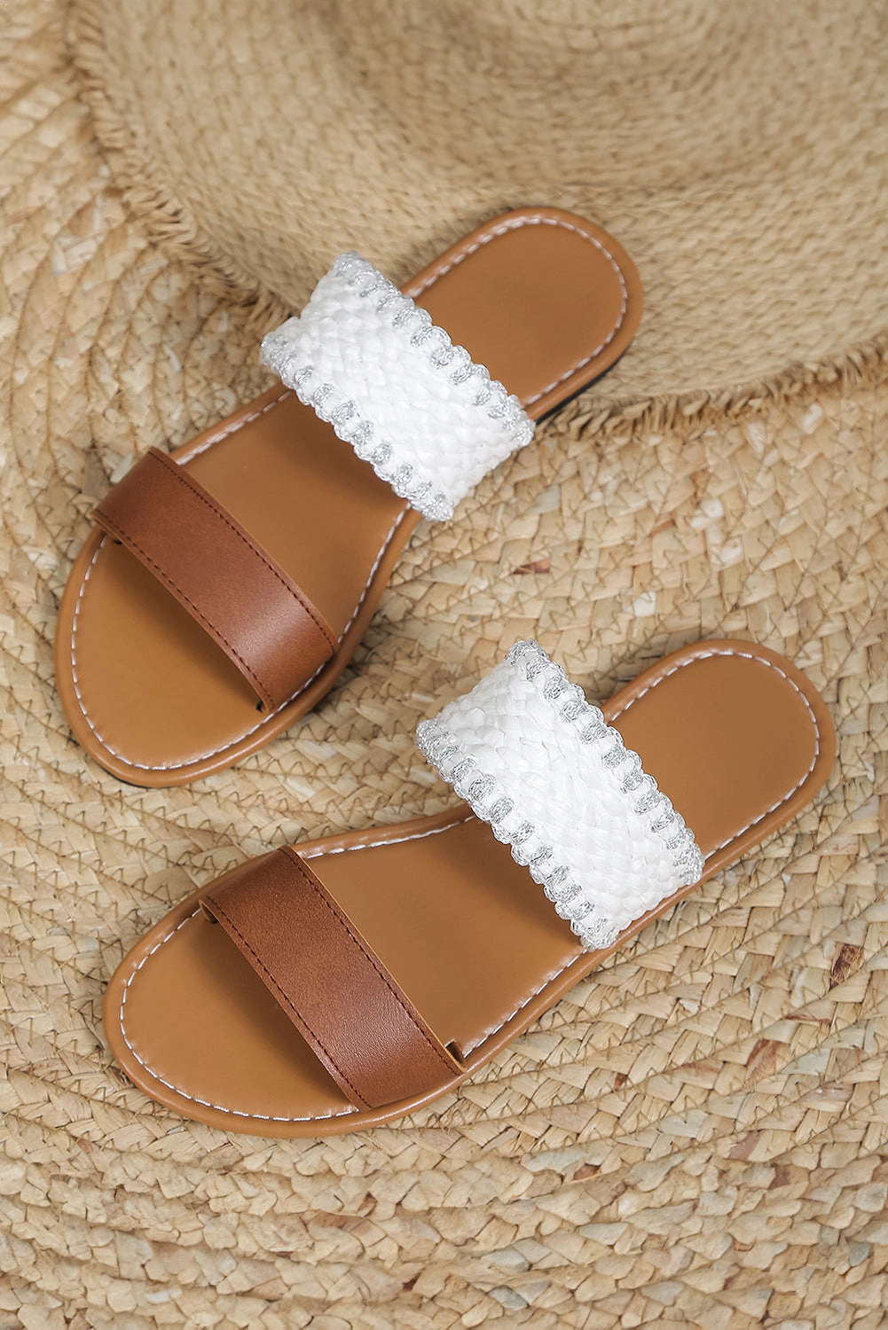 Threaded Pear Women's Woven Strap Flat Slippers