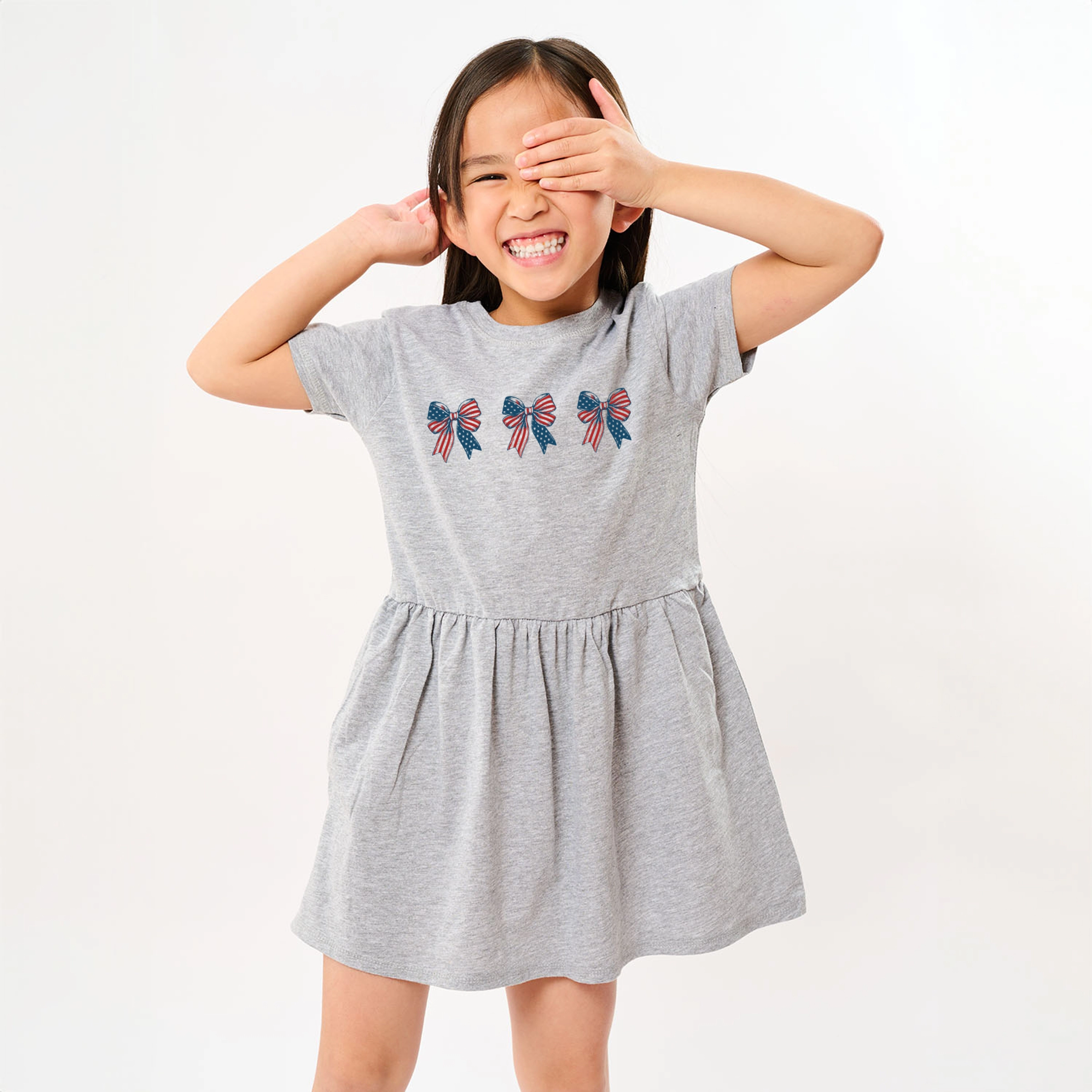 The Juniper Shop - Patriotic Bows Row Toddler Graphic Dress