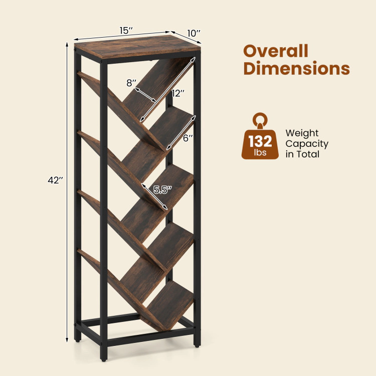 Hivvago 9-Tier Freestanding Bookcase for Hardcover Books