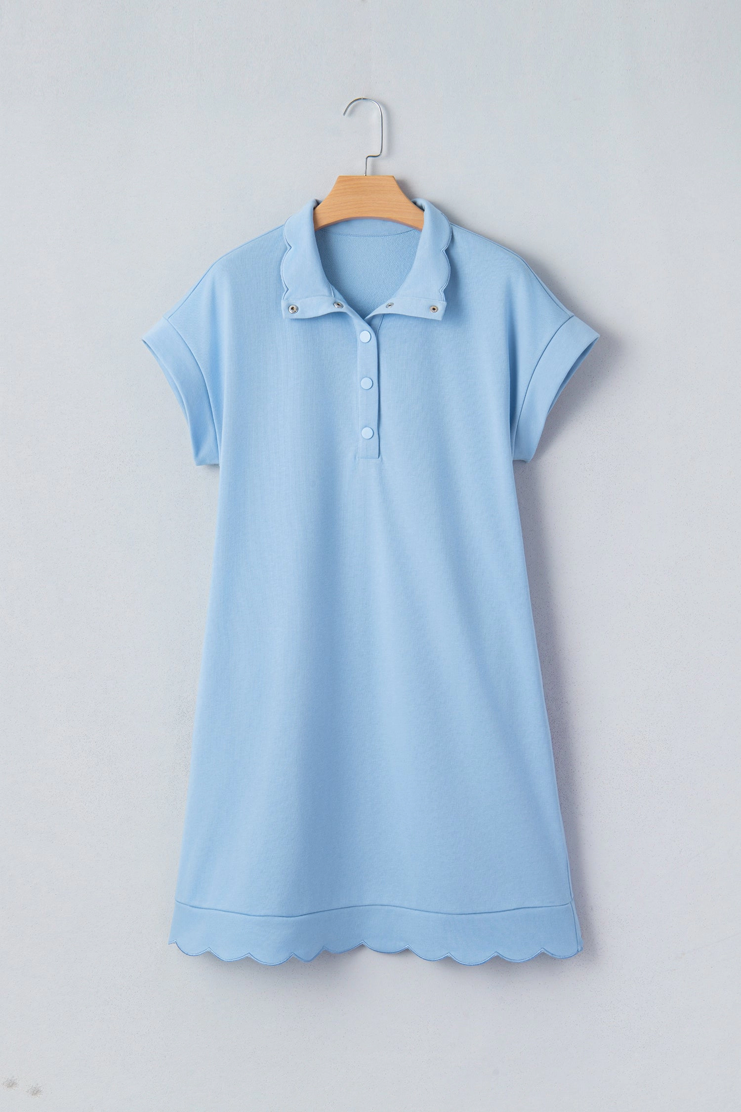 Threaded Pear Womens Blake Scallop Hem Mini Dress