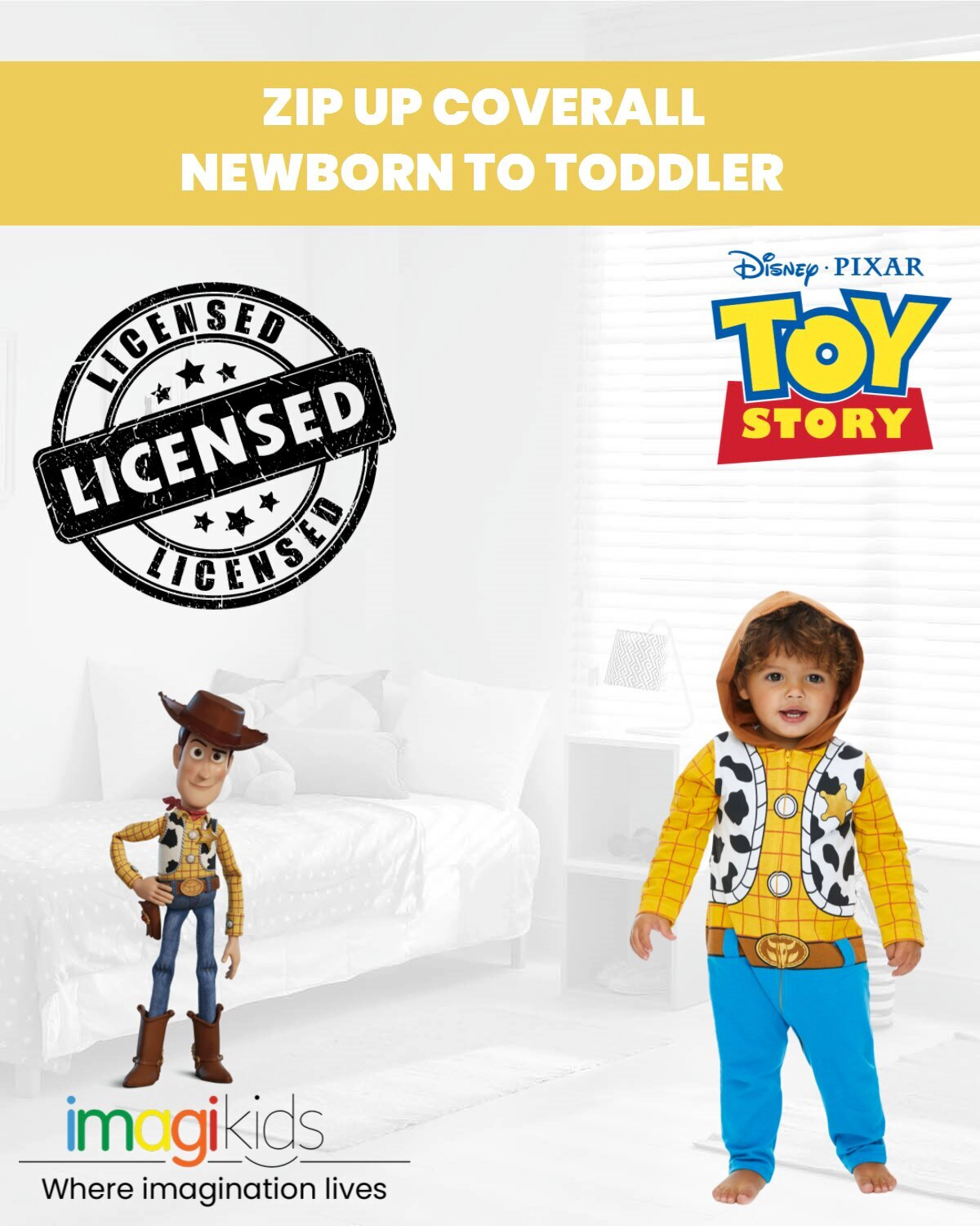 Disney Toy Story Woody Cosplay Hooded Coverall