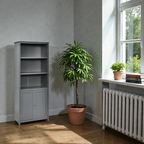 Hivvago Floor Standing Display Shelf With 3 Open Tiers And Dual