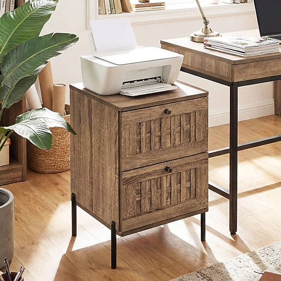 Hivvago Nightstand Mid Century Modern End Table With Storage Drawers