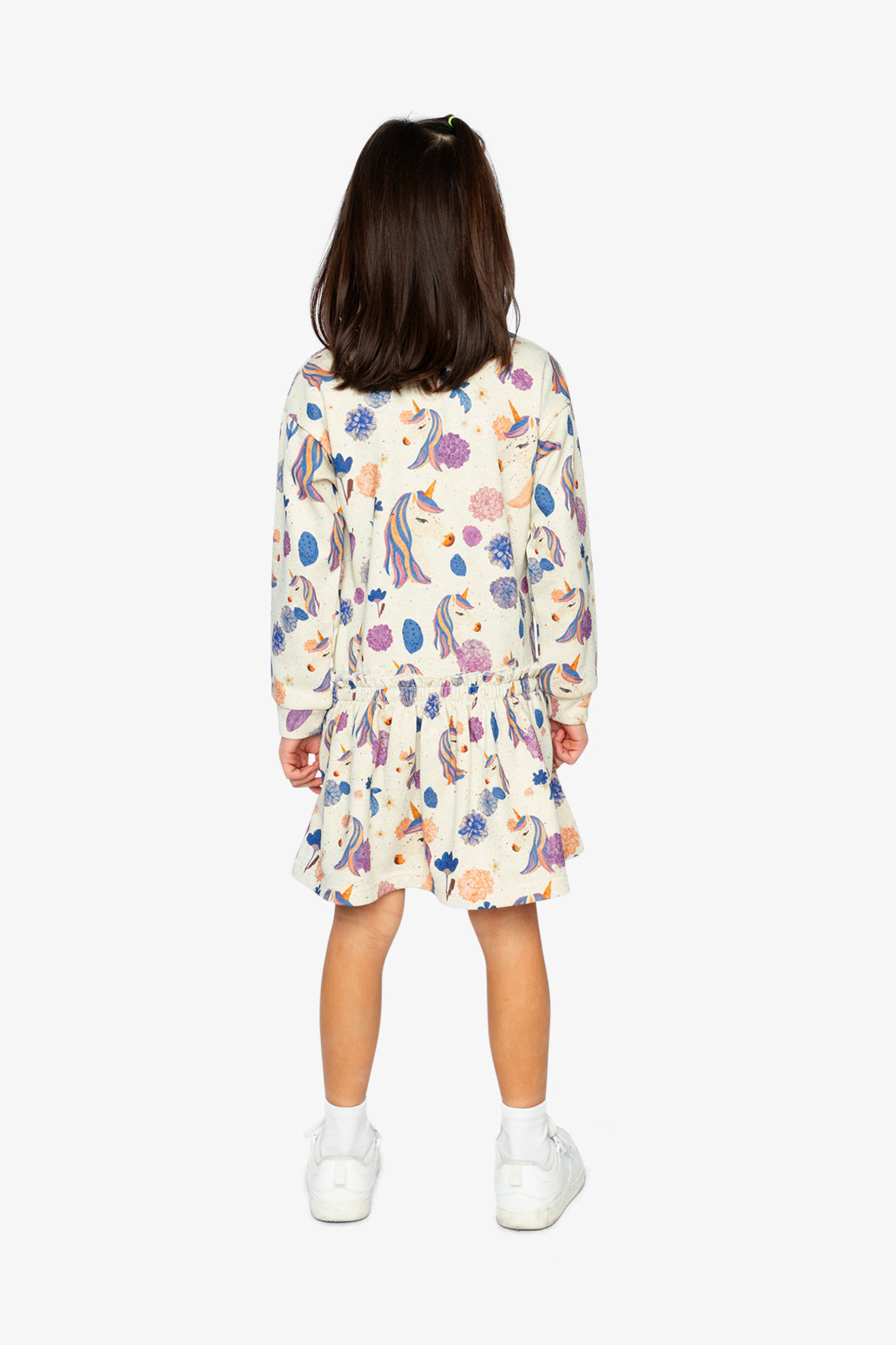 Deux par Girls Unicorn Print French Terry Dress
