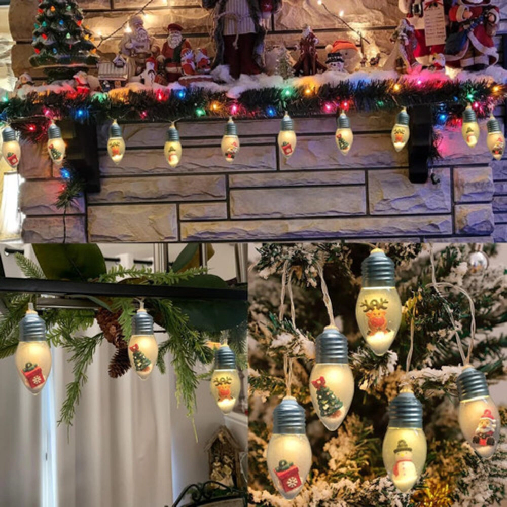 Novsight Trading Unisex Christmas Snow Globe LED String Lights 6.8 Ft