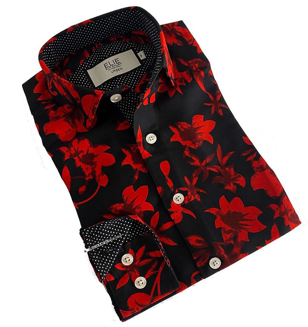 Elie Balleh Boys Slim Fit Floral Shirt