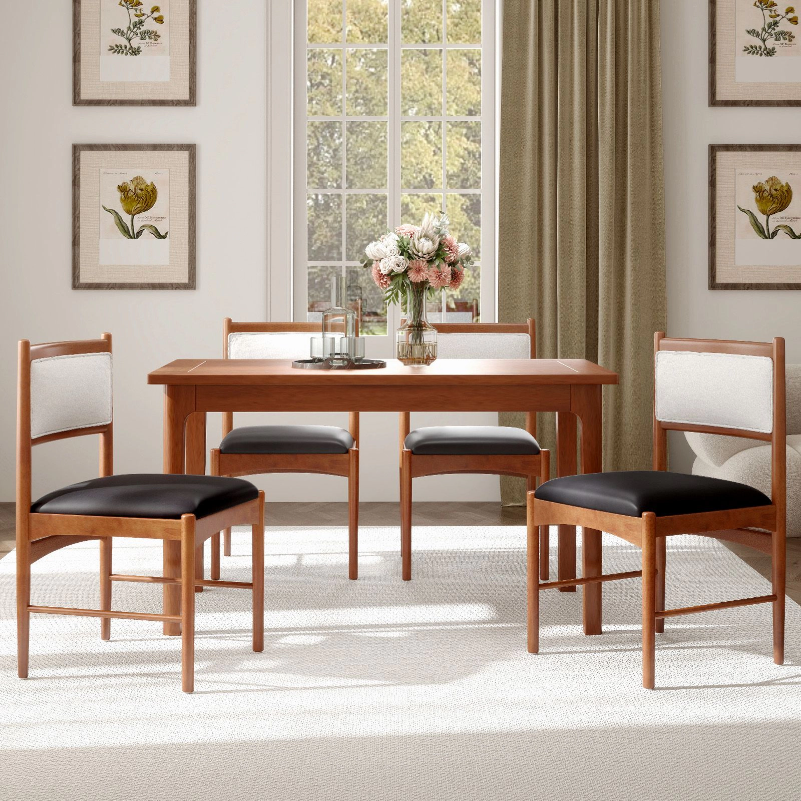 SlickBlue Modern Dining Chairs Set of 2, Leathaire Upholstered Chairs