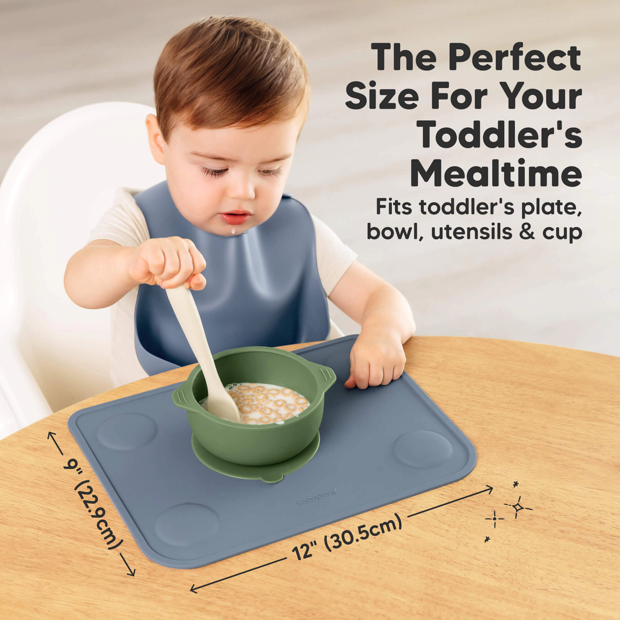 KeaBabies 2-Pack Prep Silicone Placemats, Regular