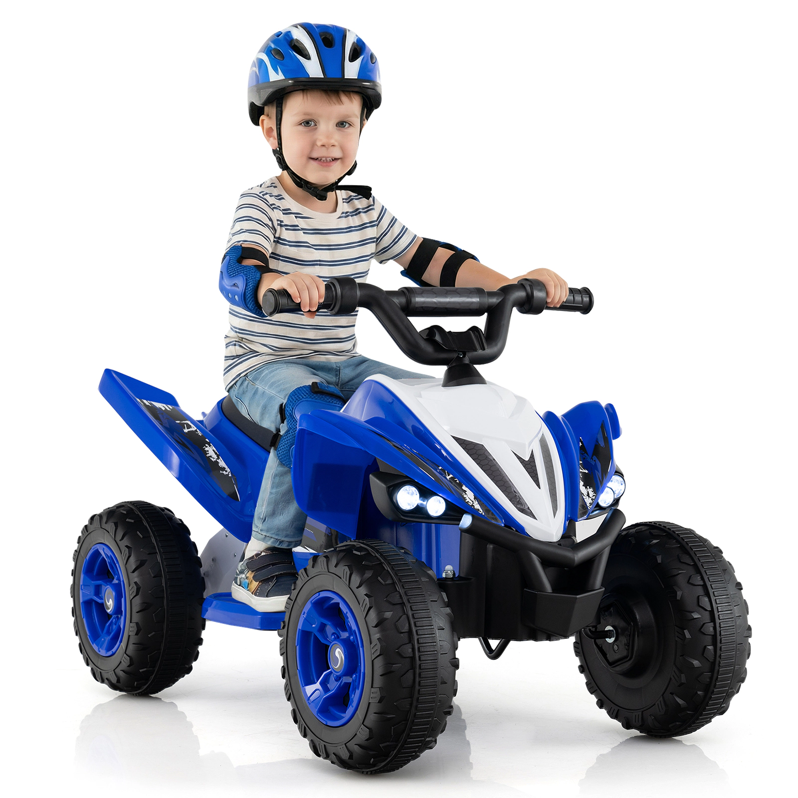 Glintex 12V Kids Ride-On Quad with a 3 to 7 Mph Range and Battery Display