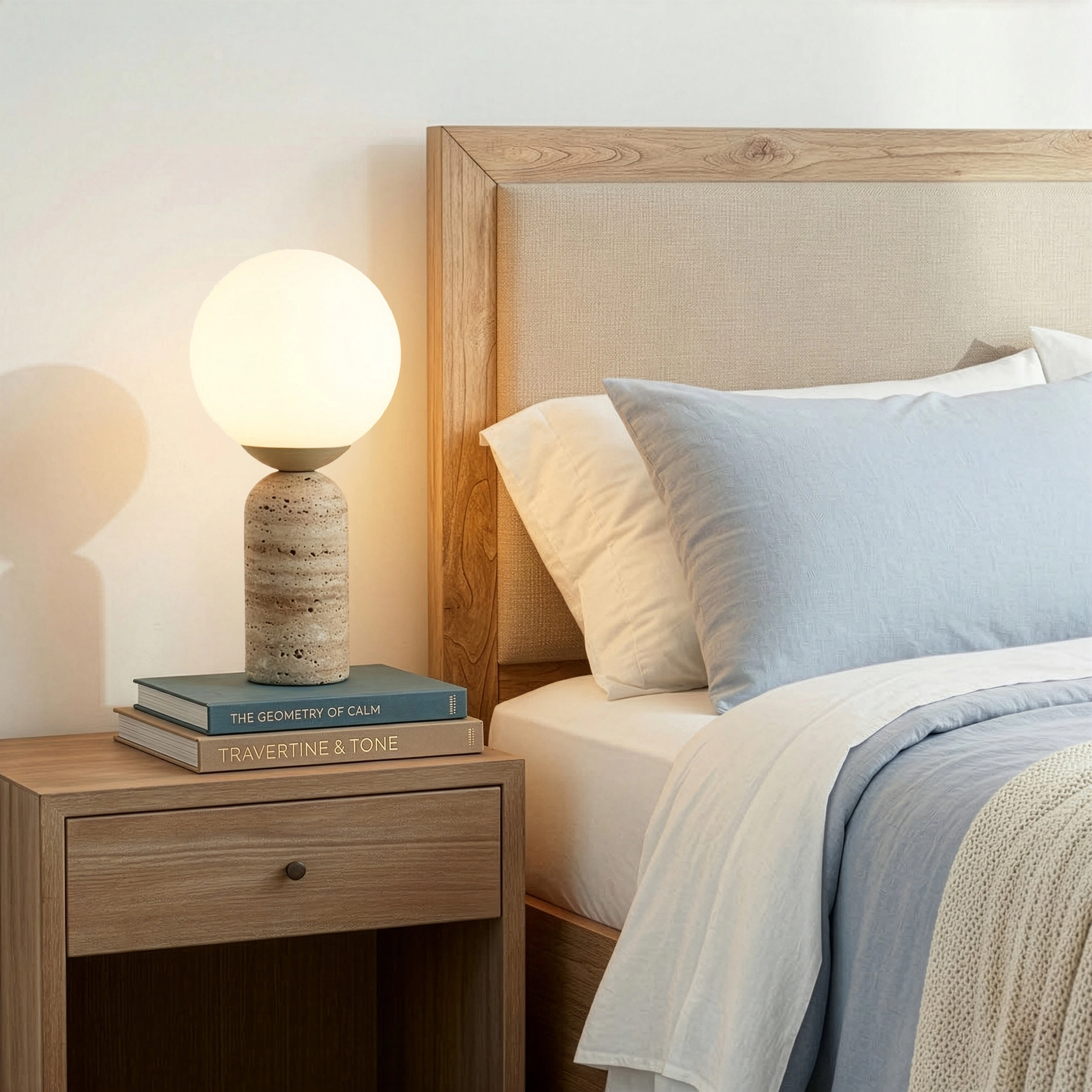 Brightech Mila Tall Glass Marble Table Lamp
