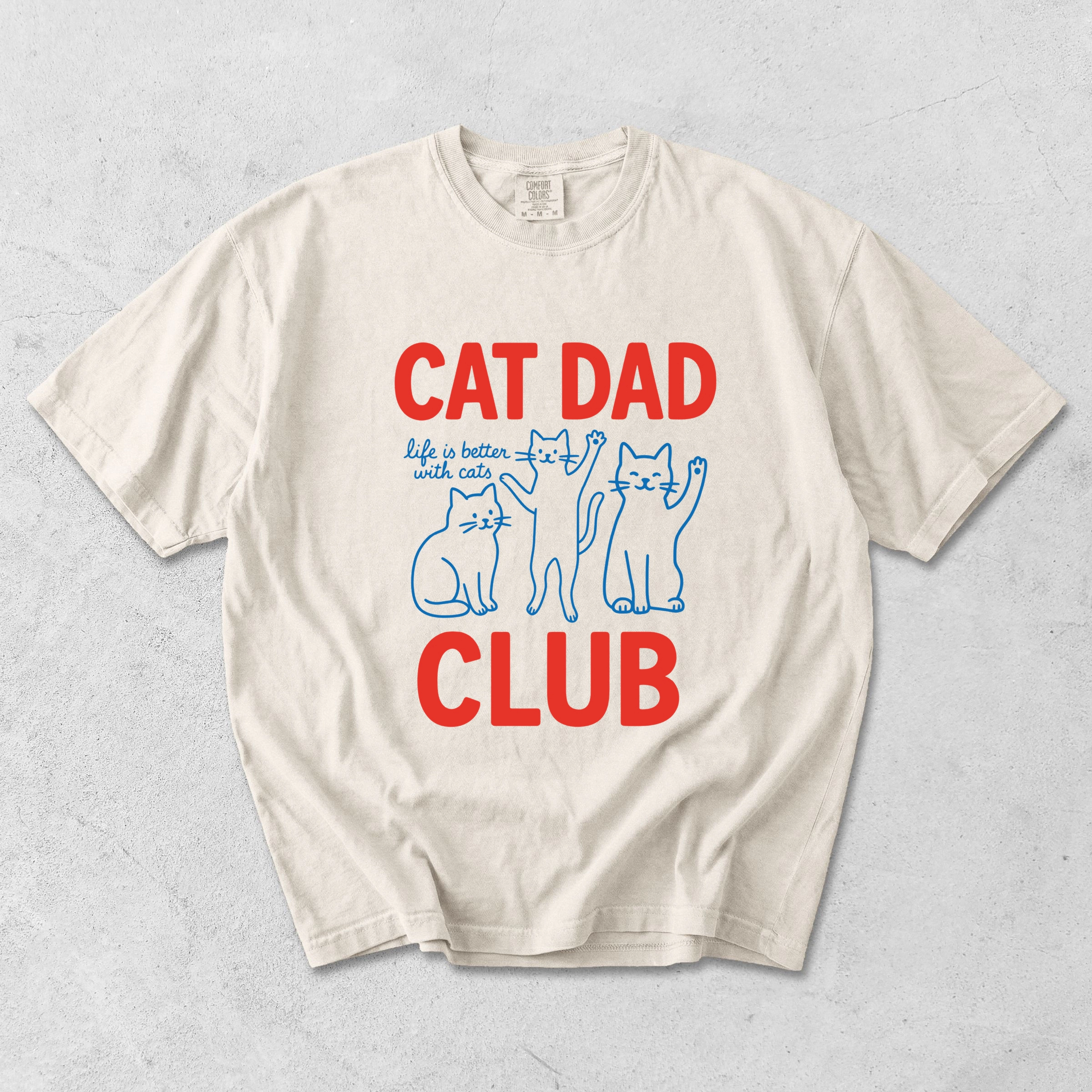 Simply Sage Market - Cat Dad Club Outline Men's Garment Dyed Graphic T-Shirt