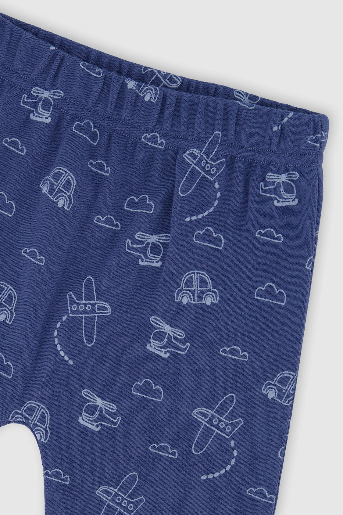 Deux par Boys Organic Cotton Airplane and Cloud Print Pants Top Set