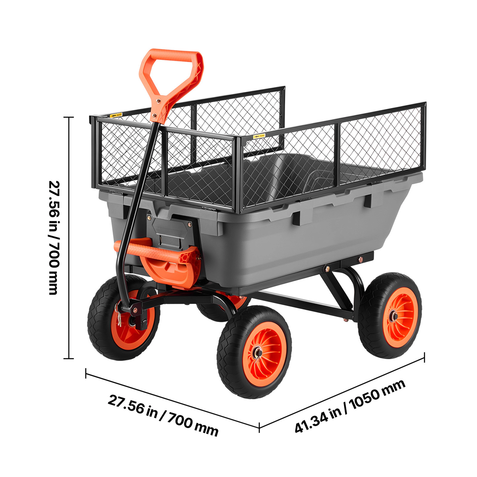 HONGGE Garden Dump Cart, Poly Dump Cart, Garden Carts Dumps Wagon
