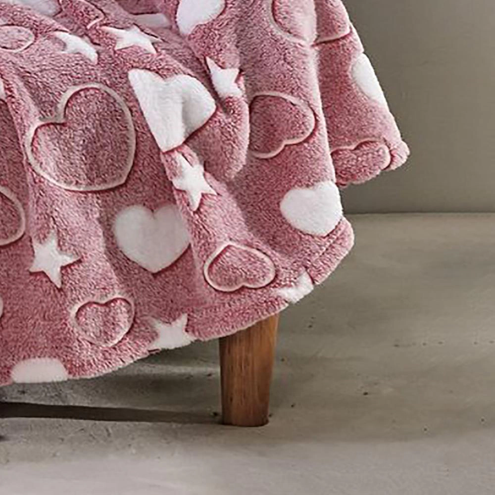 My Heart Star Micro Plush All Season Throw 50" X 60" Multicolor by Plazatex