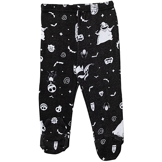 Disney Nightmare Before Christmas Baby Footed Pant and Bodysuit Set with Hat