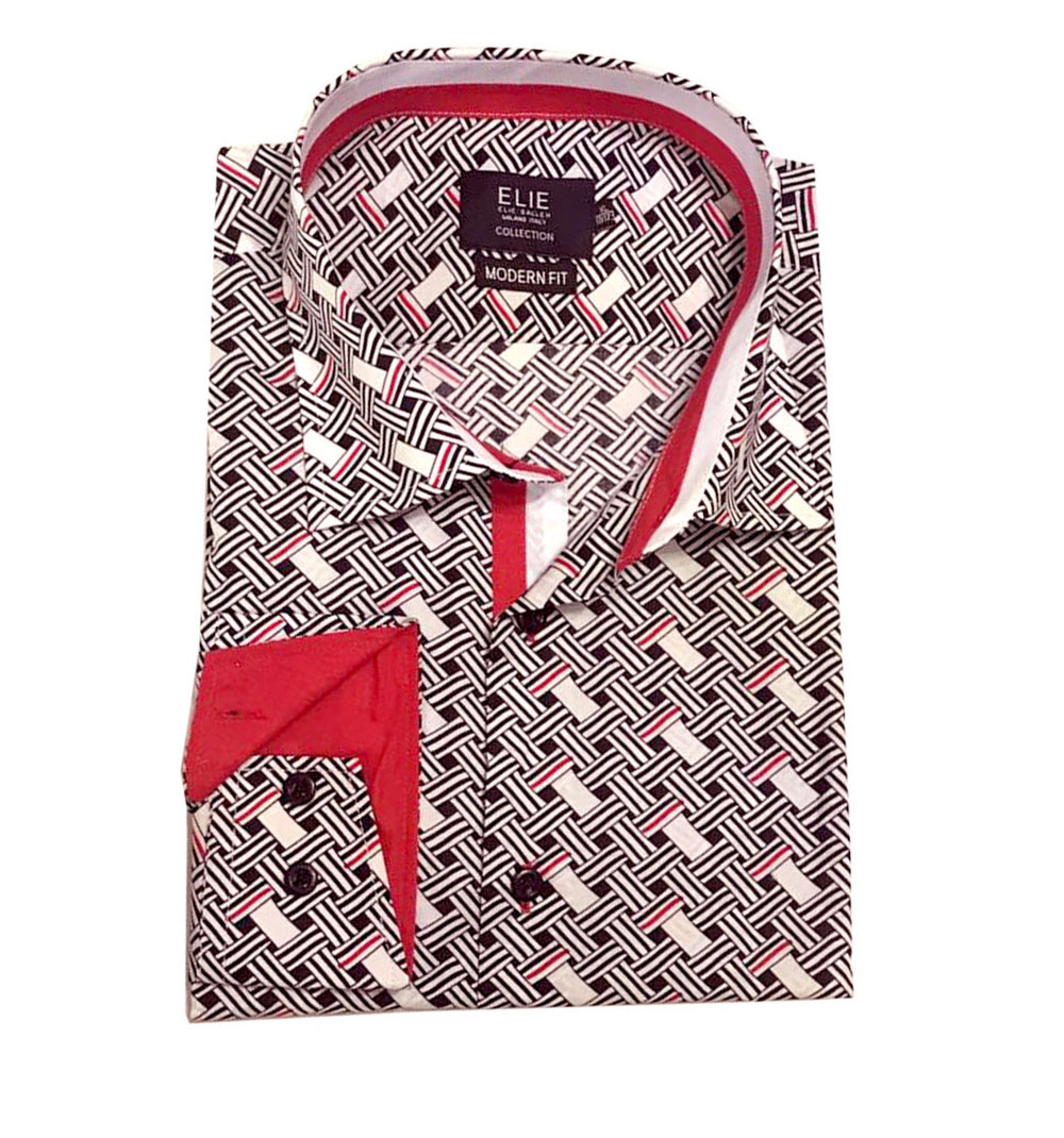 Elie Balleh Boys Slim Fit Print Button-Down Shirt