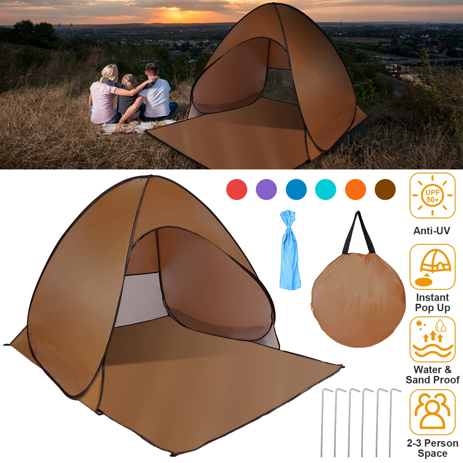 GBruno Waterproof Pop-Up Beach Tent