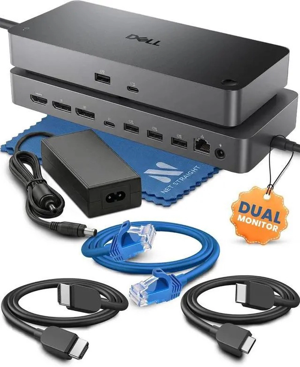 Dell Pro Smart Dock WD25 Bundle with 6 USB Ports, with up to 100W Power delivery Includes Display Port Cable + HDMI