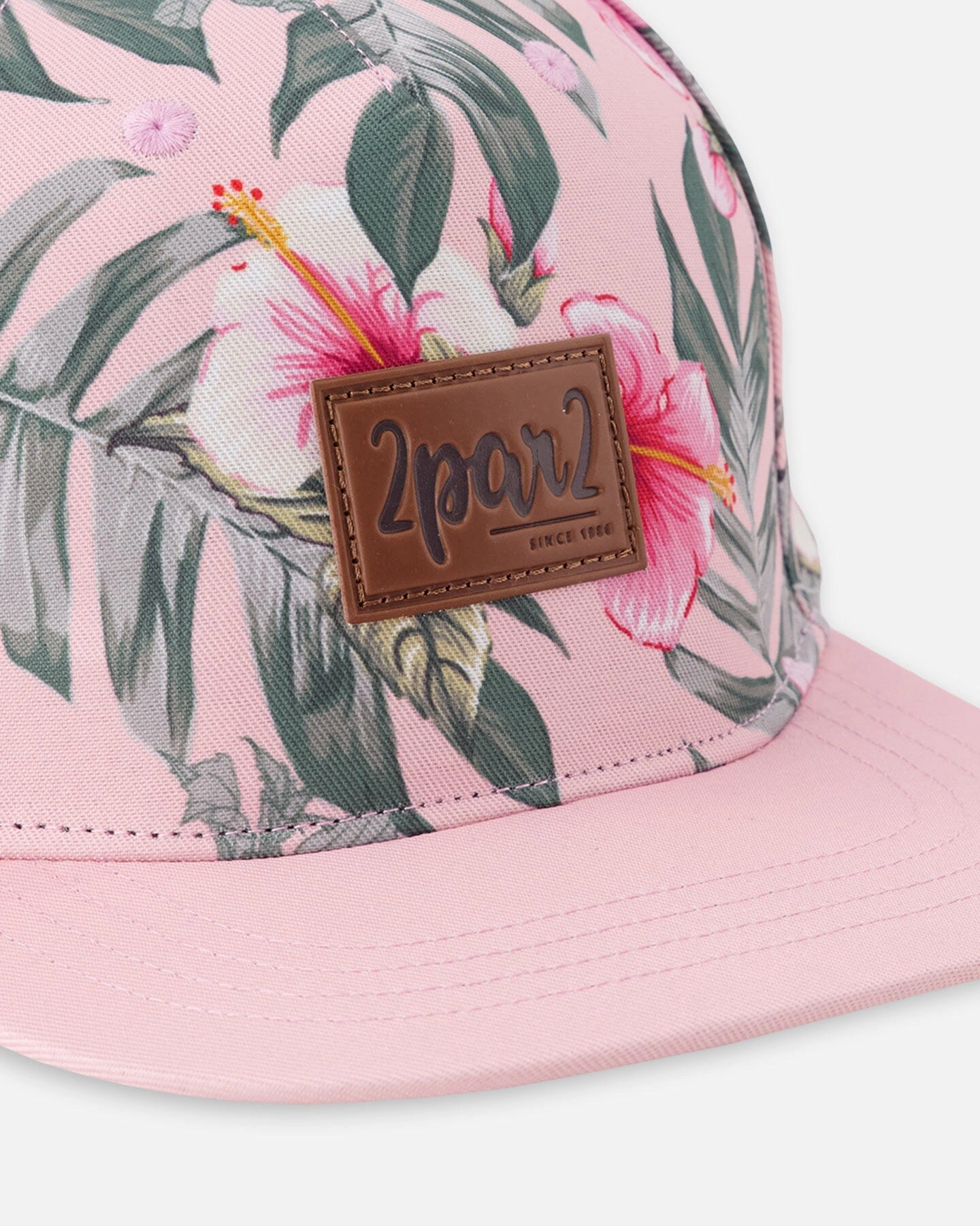 Deux par Deux Girls Cap Hibiscus Print