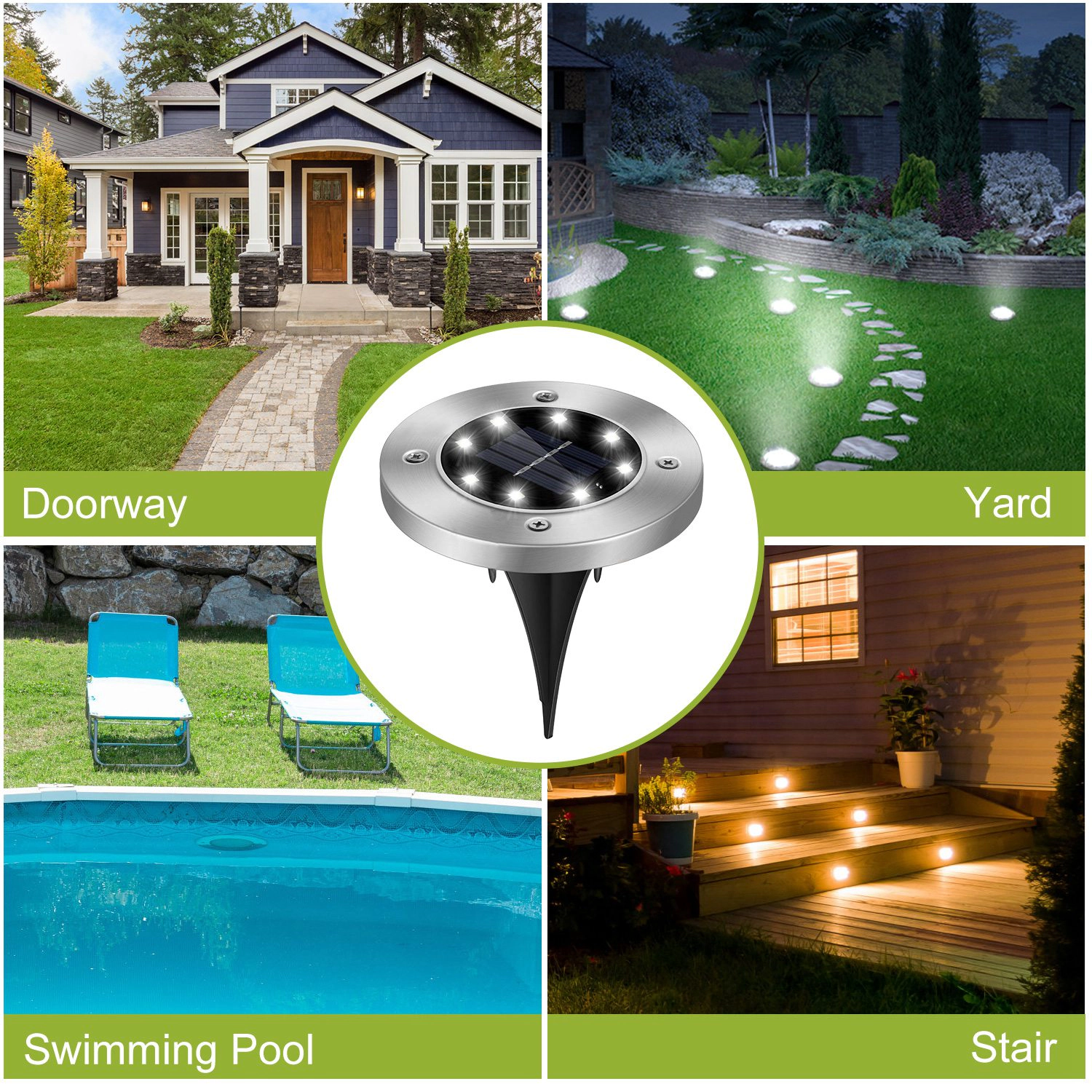 GBruno Solar Waterproof 4-Pc Ground Light Set