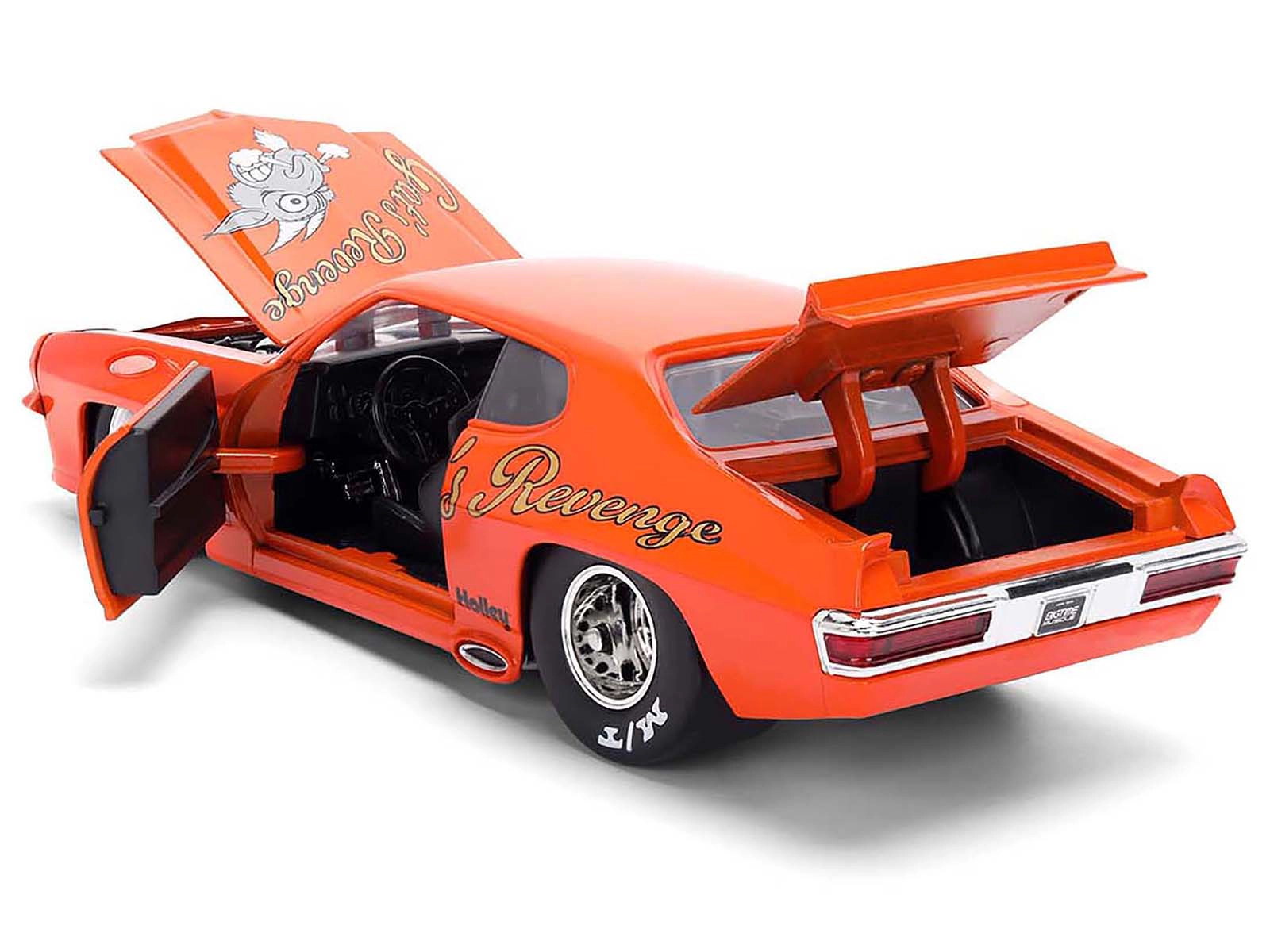 Jada 1971 Pontiac GTO "Goat's Revenge" Orange with Graphics "Bigtime Muscle" Series 1/24 Diecast Model Car by Jada