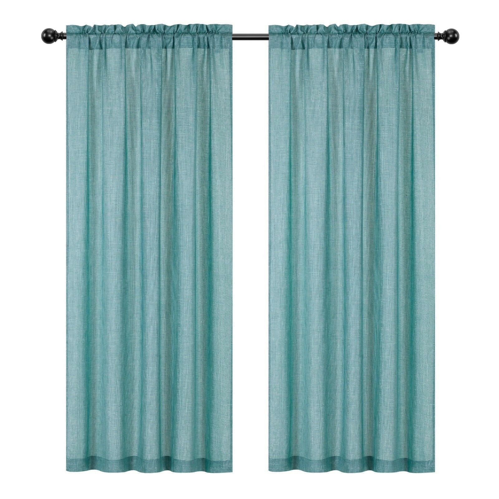 Kate Aurora 1 Piece Moroccan Sparkle Rod Pocket Semi Sheer Voile  Window Curtain Panel