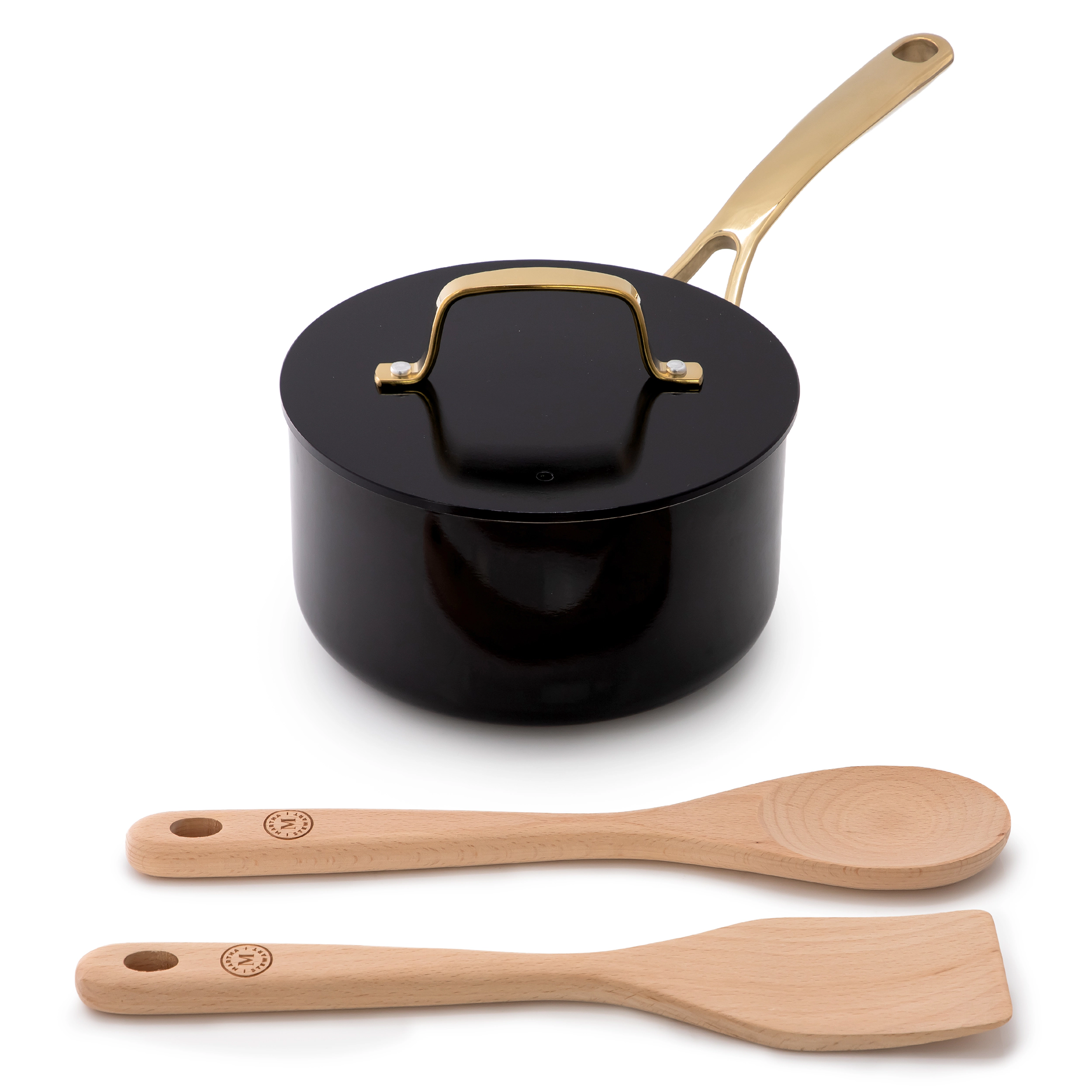 Martha Stewart Galway 10 Piece Ceramic Nonstick Enameled Aluminum Cookware Set in Black