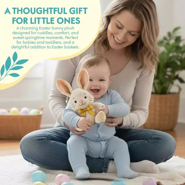 Sperric Easter Plush Bunny & Silicone Teether Toys Set, Soft Stuffed Toy 5-Pack