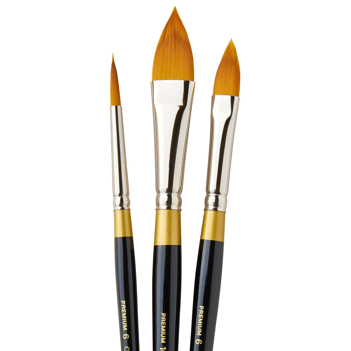 KINGART Original Gold Flora Golden Taklon Brush Set - 3 pc