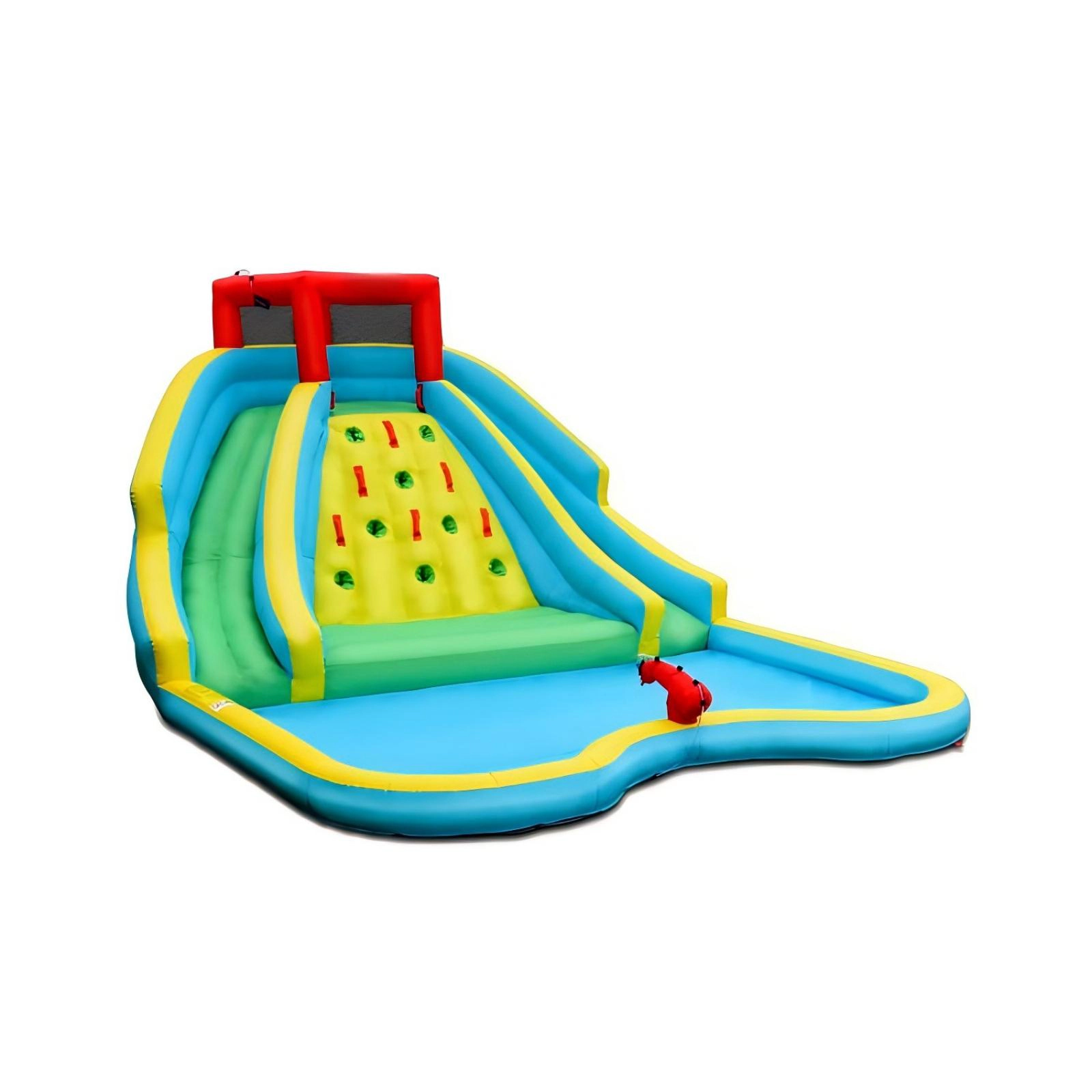 SUGIFT Double Side Inflatable Water Slide Park Bounce House with Climbing Wall 350-lb Capacity Ages 3-8 178-in Long