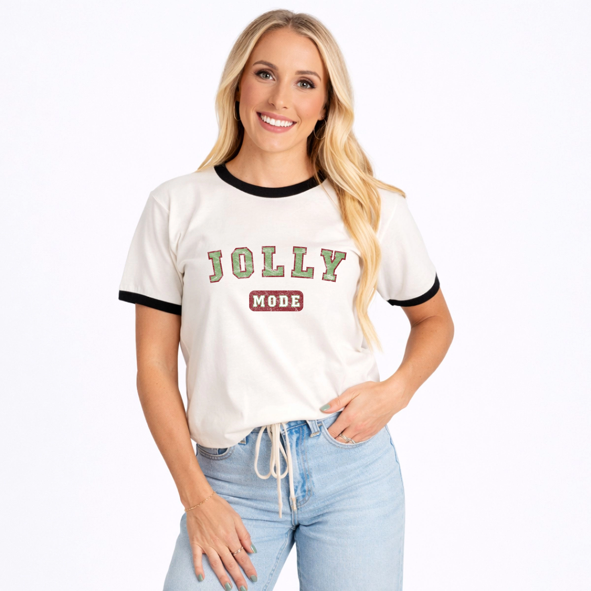 Simply Sage Market - Women's Ringer Graphic T-Shirt Jolly Mode