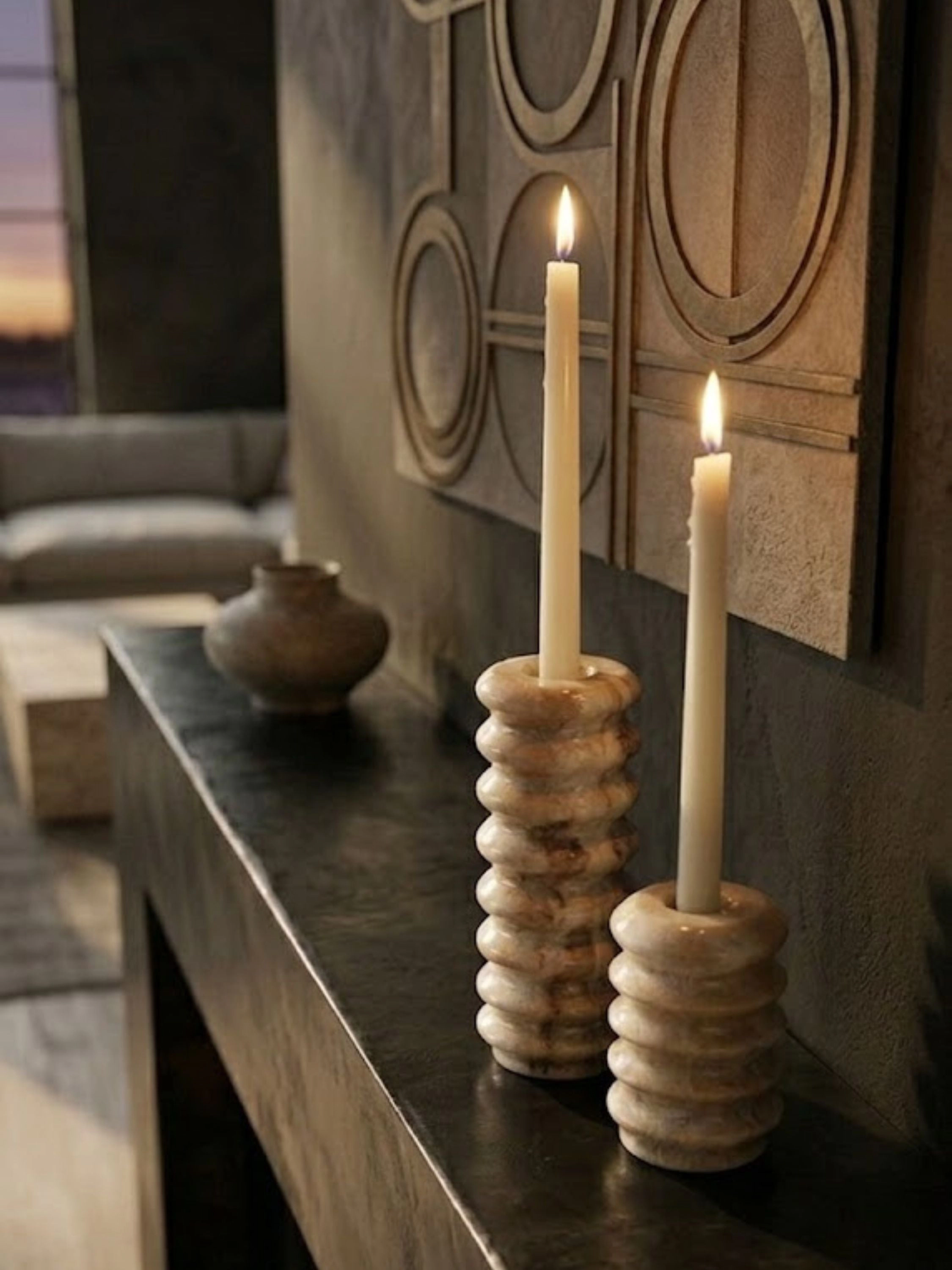 GAURI KOHLI Tracey Onyx Taper Candle Holders