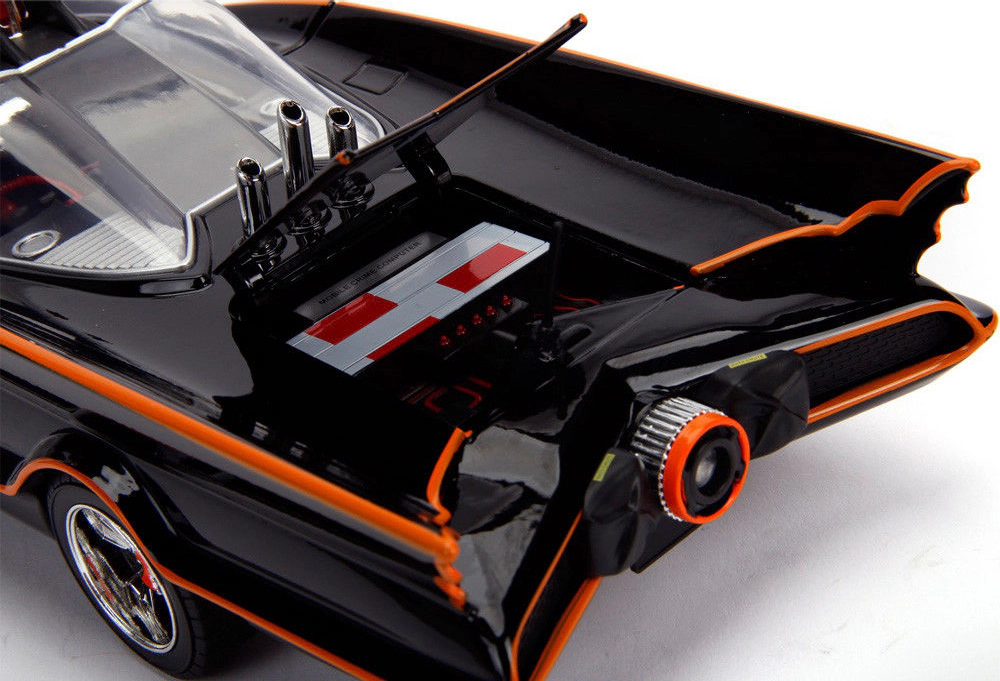 Jada Classic TV Series Batmobile with Working Lights, and Diecast Batman and Robin Figures "80 Years of