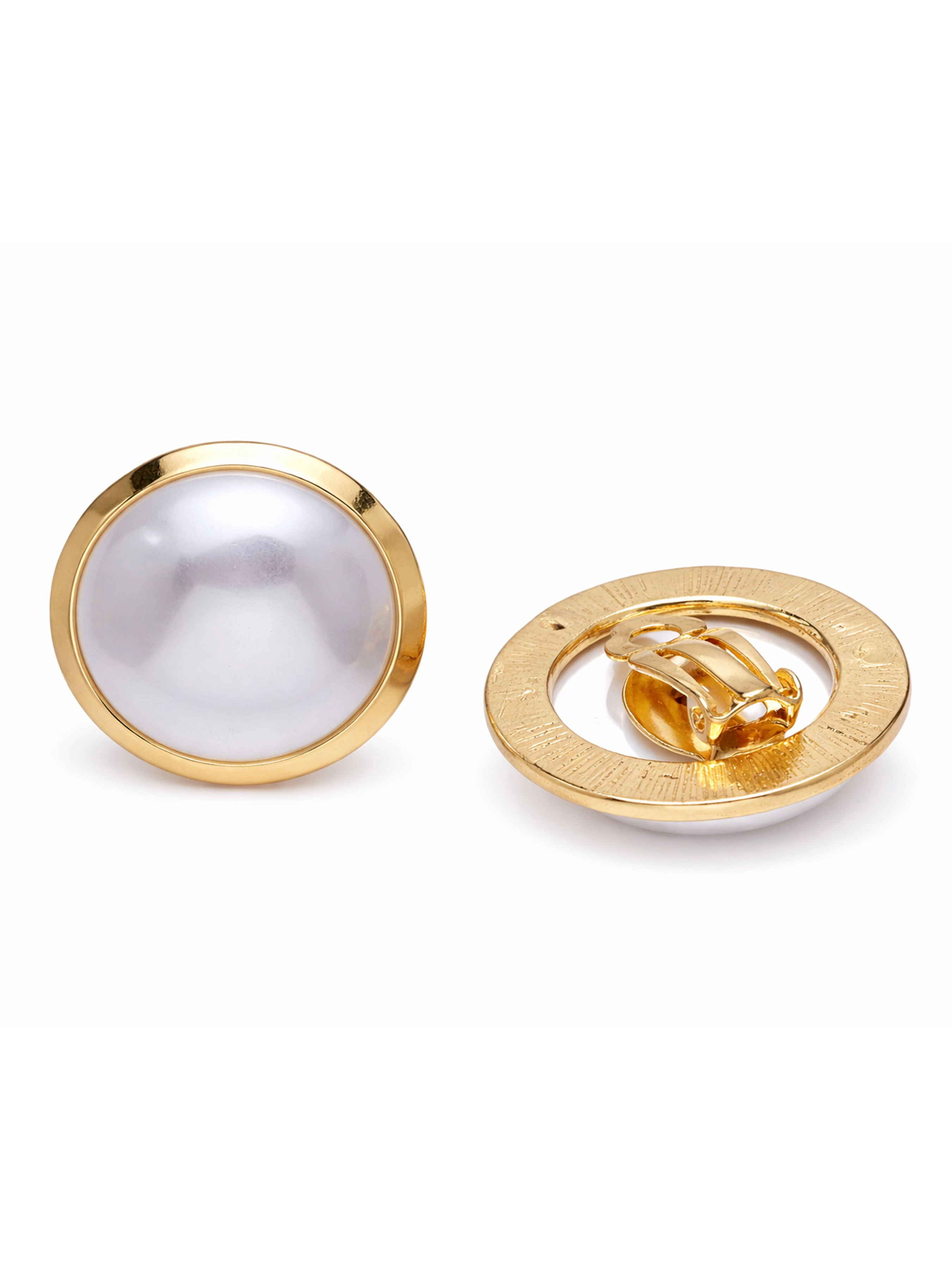 AGP PARIS Womens Domed Pearl-Effect Statement Stud Earrings