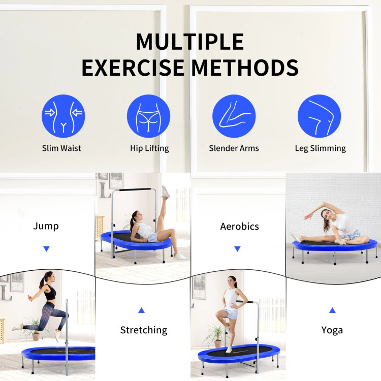 Hivvago 2-Person Foldable Mini Kids Fitness Rebounder Trampoline