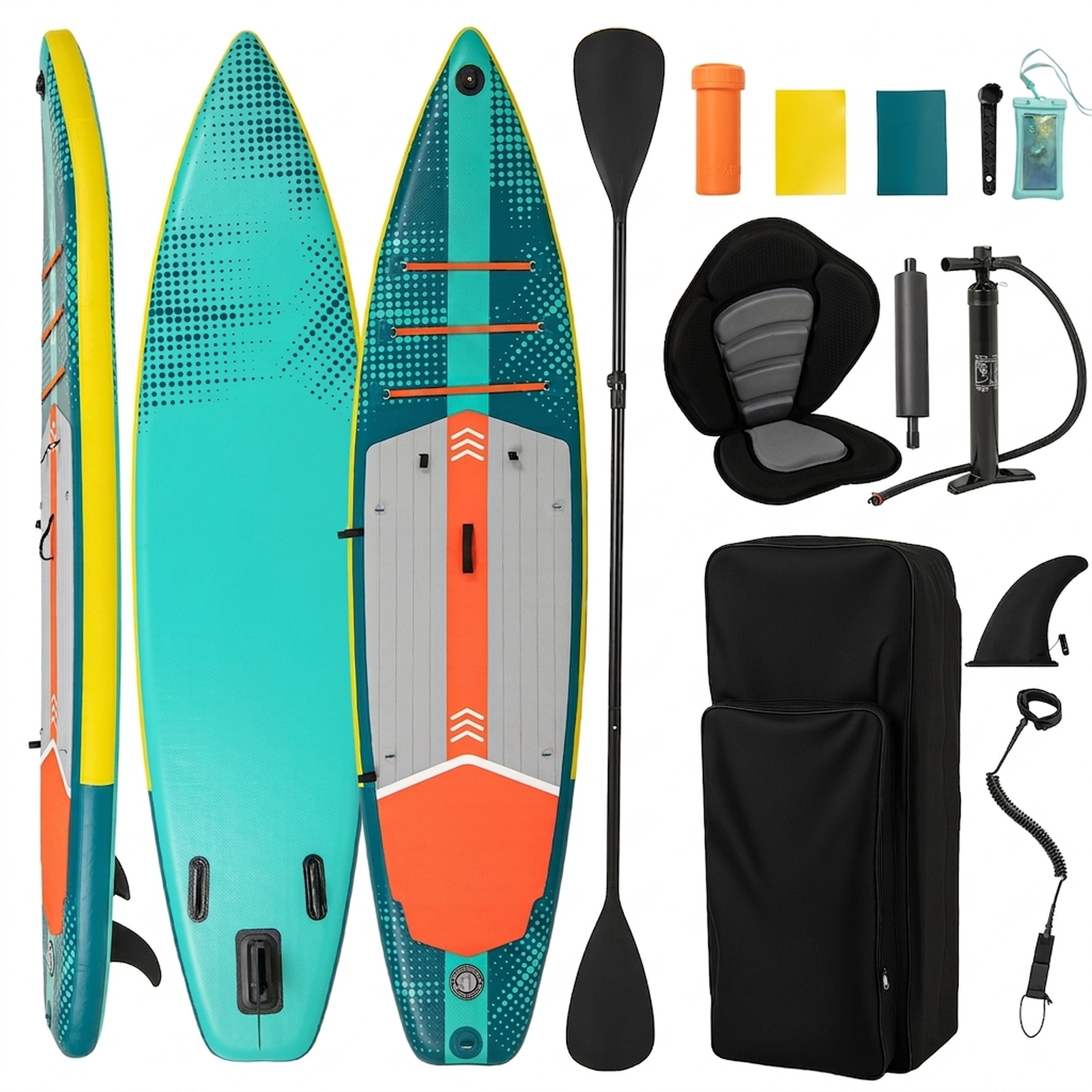 SUGIFT Adult Turquoise 11-ft Inflatable Paddle Board with Kayak Seat and Foot Pedal 32-in W 330-lb Rider Capacity